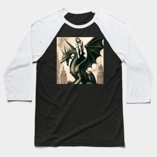 Alone Girl With A Dragon - Dragon Friend Baseball T-Shirt